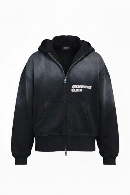 Zip-hoodie ONE washed black
